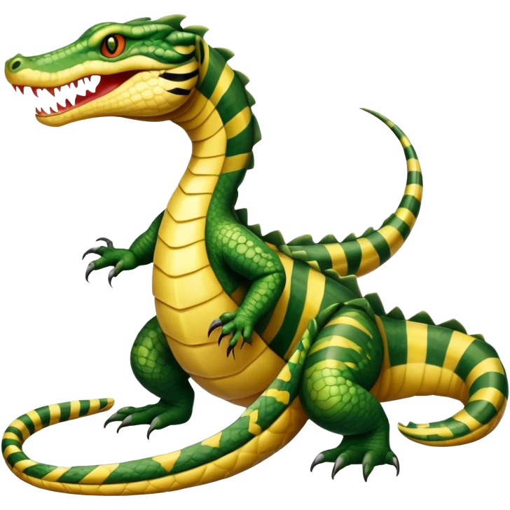 Alligator-Dragon-Tiger-Snake-Fakémon-hybrid-creature with a long muzzle, full body emoji