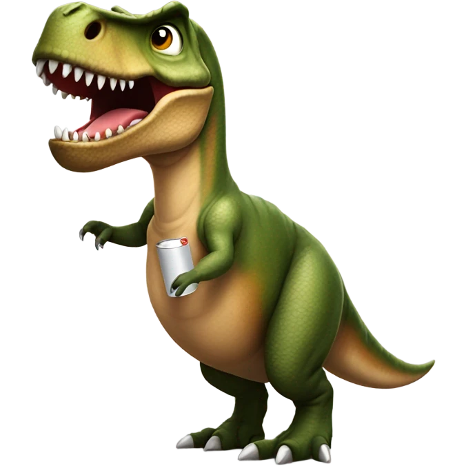 Dinosaur drinking diet coke  emoji