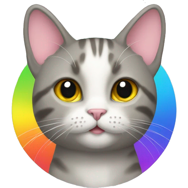 Cat with a rainbow on top emoji