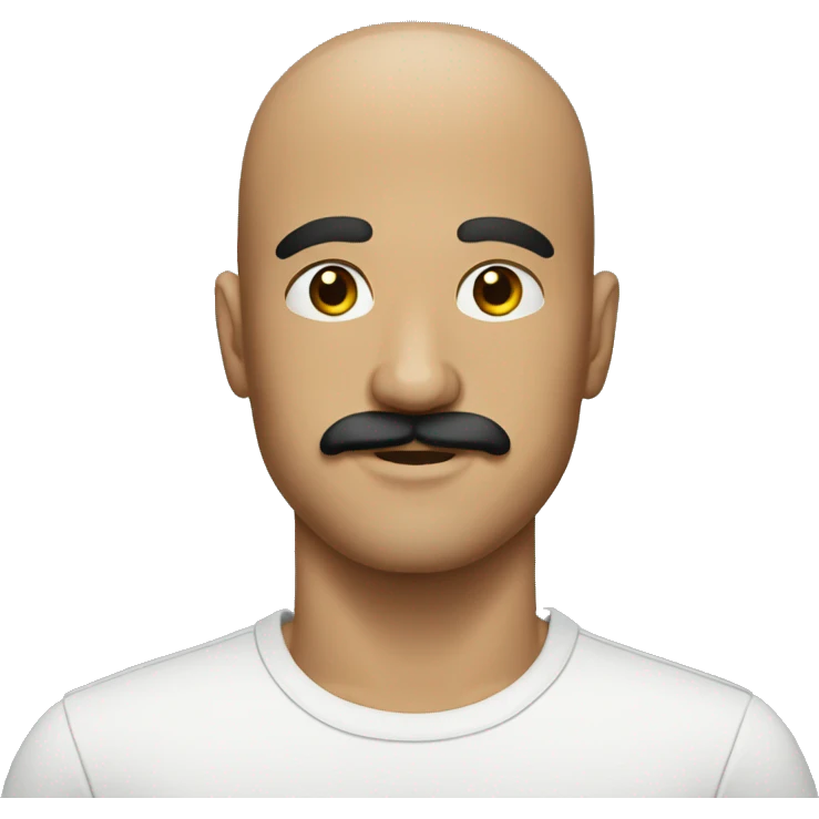bald man with a black moustach in his 20s emoji