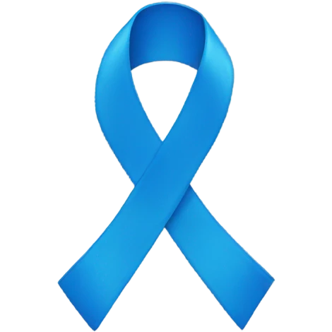 Blue cancer ribbon emoji