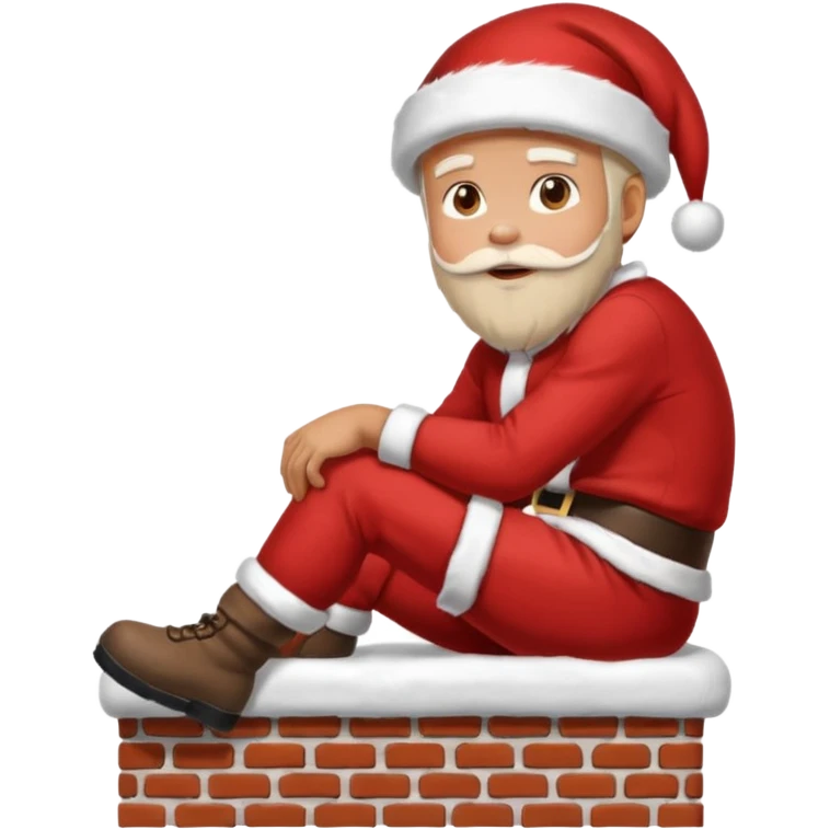 Cristmas male sit down on a chimney emoji