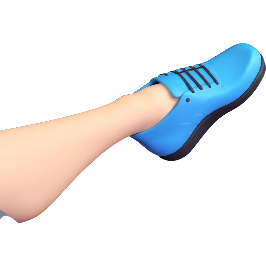 A clean 2D emoji-style illustration of a single right foot pressing down on a car gas pedal. Only the foot and the pedal are shown, viewed from the side. The pedal is slightly tilted to show pressure. No background, simple colors, minimal details emoji