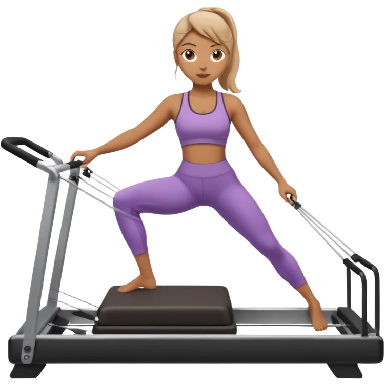 A girl doing pilates reformer emoji