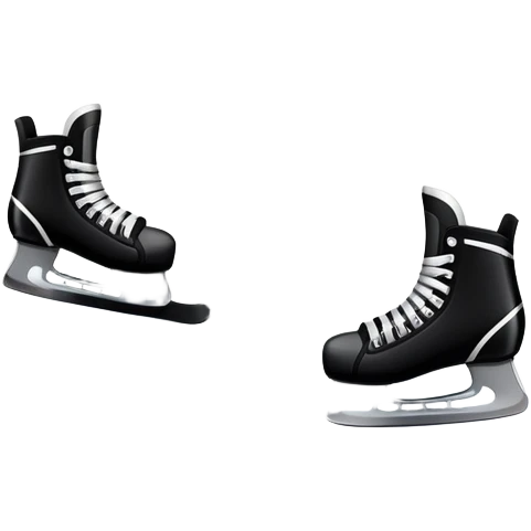 An icon featuring close-up shots of key hockey equipment: a hockey stick, puck, and skates. The background shows a packed stadium with cheering fans, bright arena lights, and an icy rink. Transparent background highlights the essentials of the game and the thrill of the sport. emoji