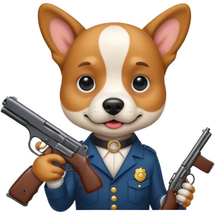Dog with a gun emoji