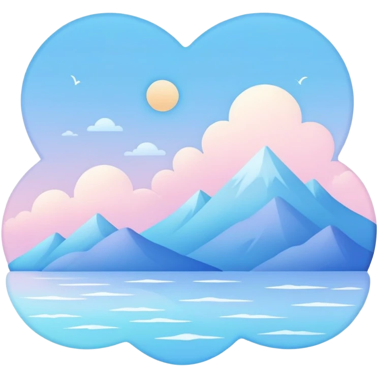 Cute Kawaii Pastels Gradients Blue Pale Aesthetic Scenery Deco emoji