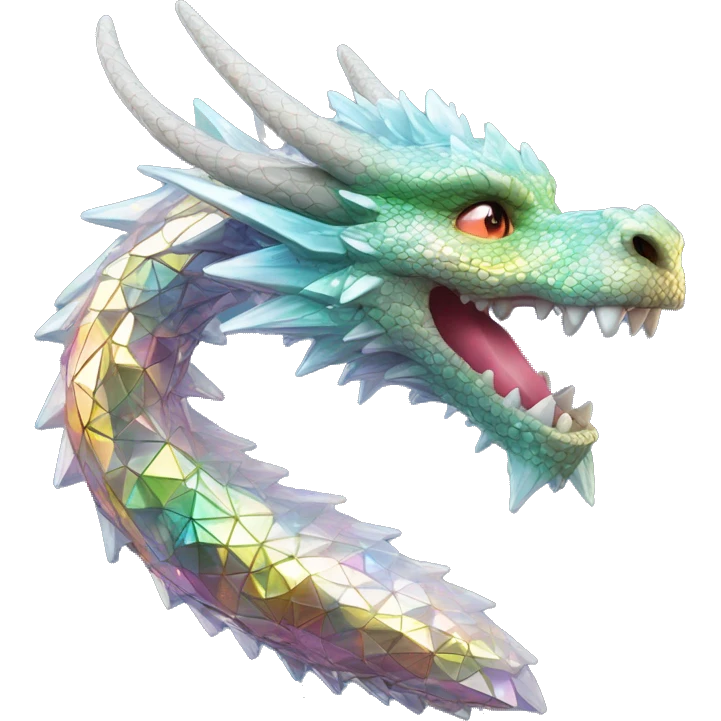 56-carat iridescent diamond crystal dragon emoji