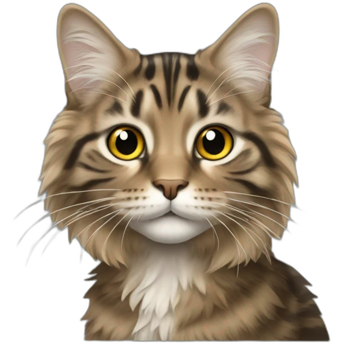 a long haired tabby emoji