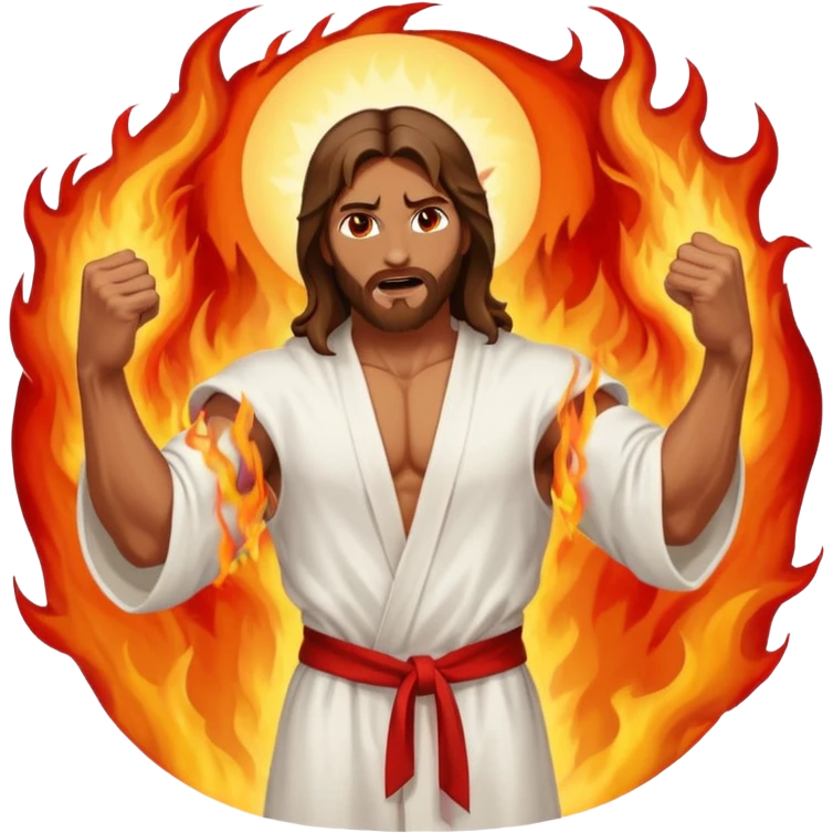 Jesus fighting against the devil emoji