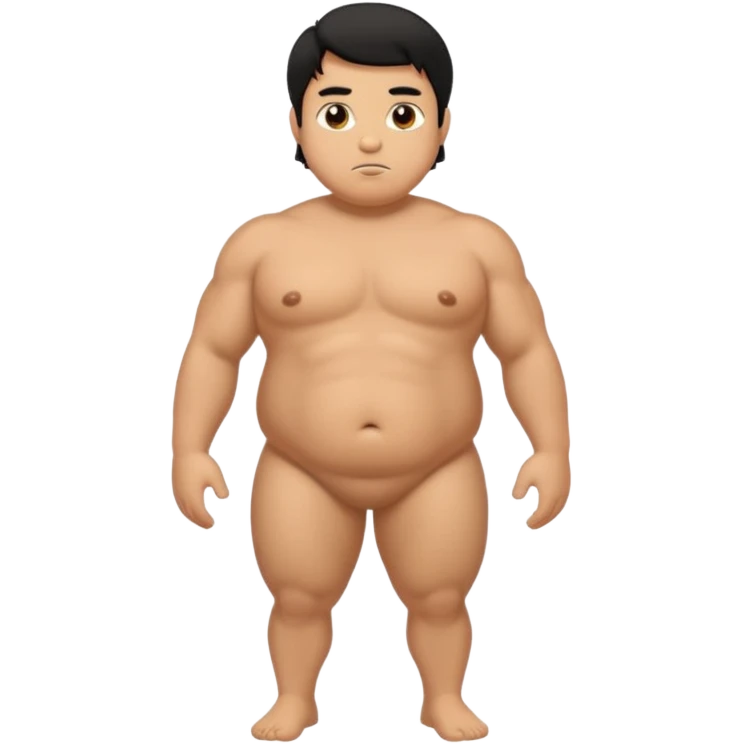 fat naked tan man with small penis with black hair emoji