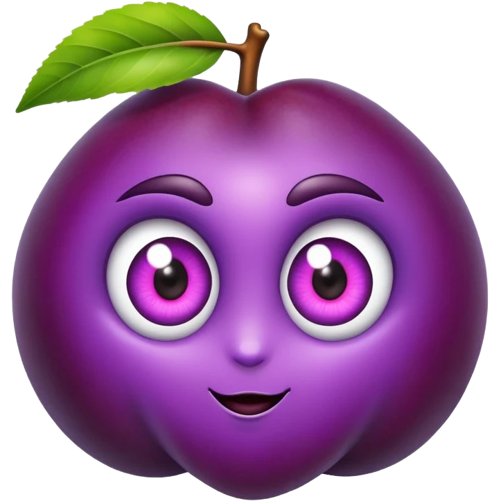 A plum with eyes that is looking sweetly at you  emoji