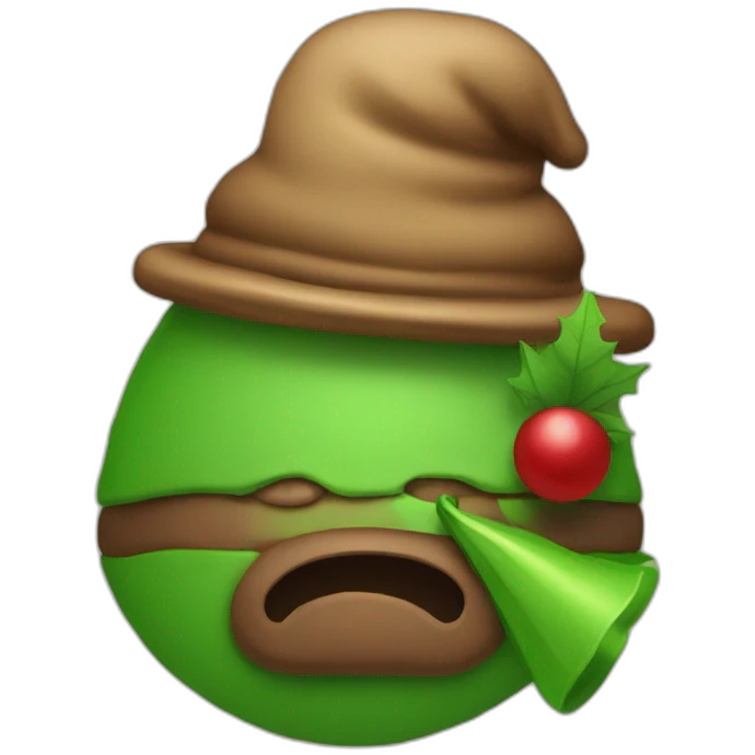 Poop green and a hat for Christmas  emoji