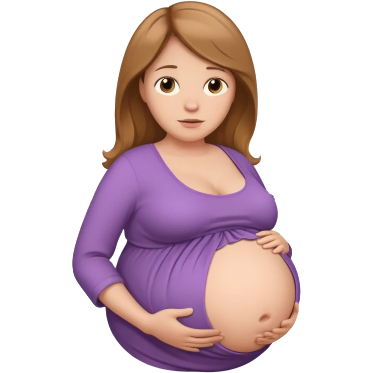 very heavily pregnant overdue woman with very large belly emoji