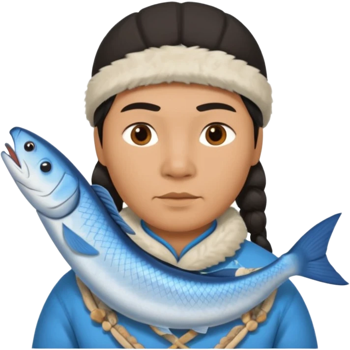 inuit with fish emoji