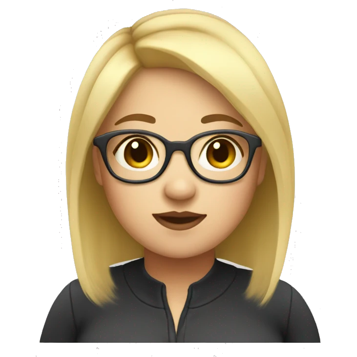 Chubby girl with glasses and short blonde hair emoji