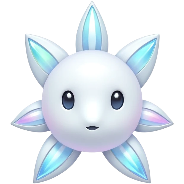 Futuristic modern Celestial Iridescent white pale fakemon emoji