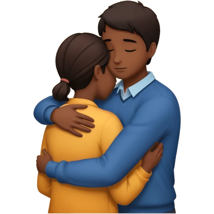 Two people comforting the other. They are facing each other. Silhouette only.  emoji