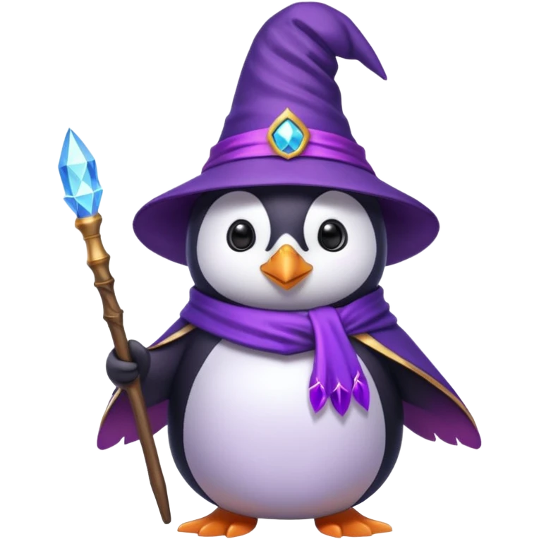 Purple wizard penguin emoji
