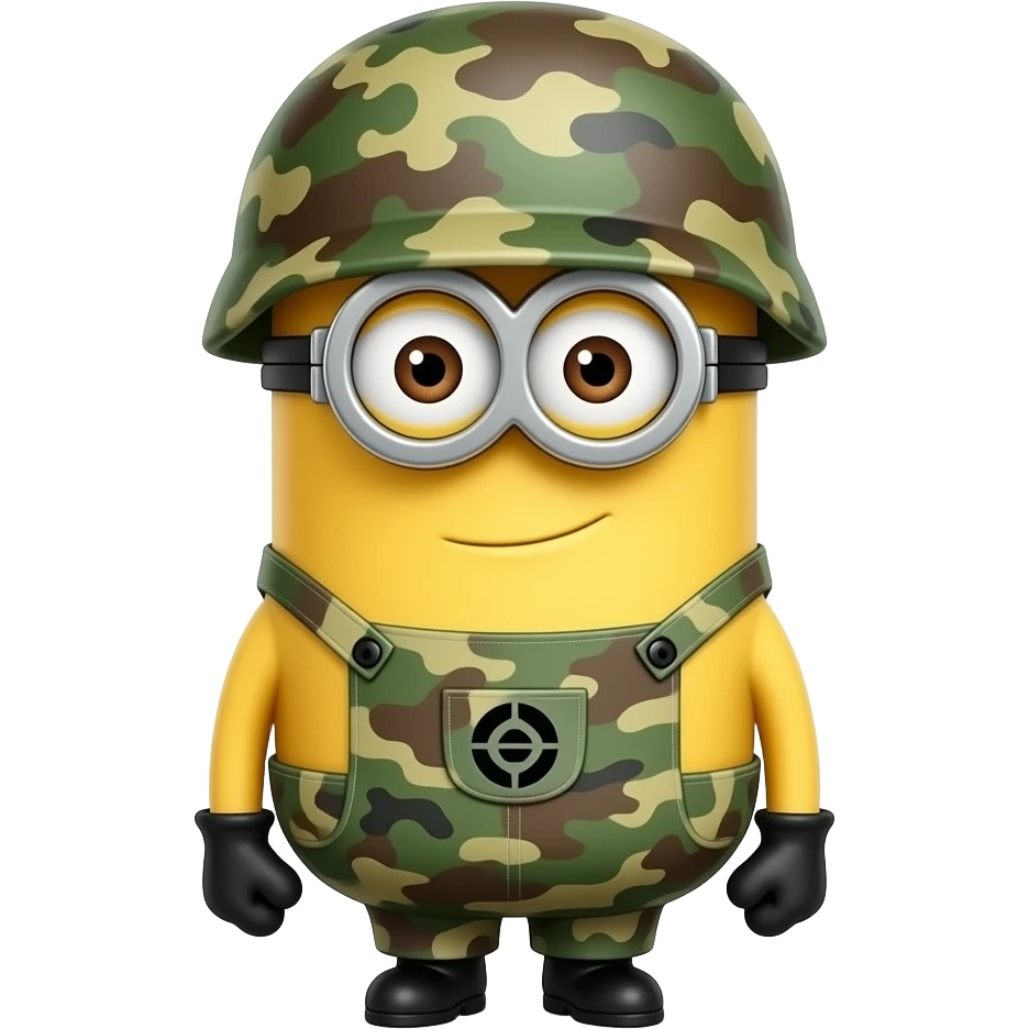 Army Minion at attention on gaurd duty emoji