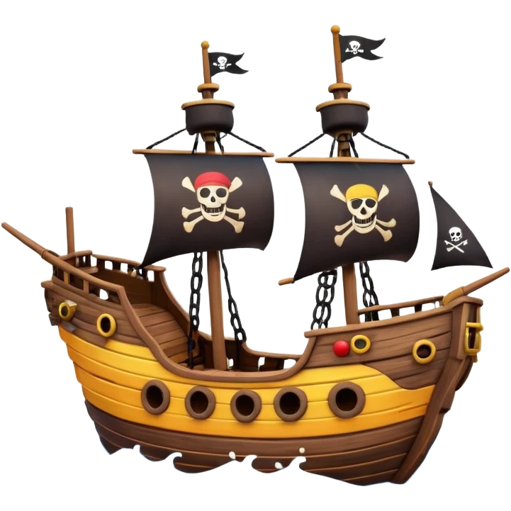 A simple little pirate ship ride emoji