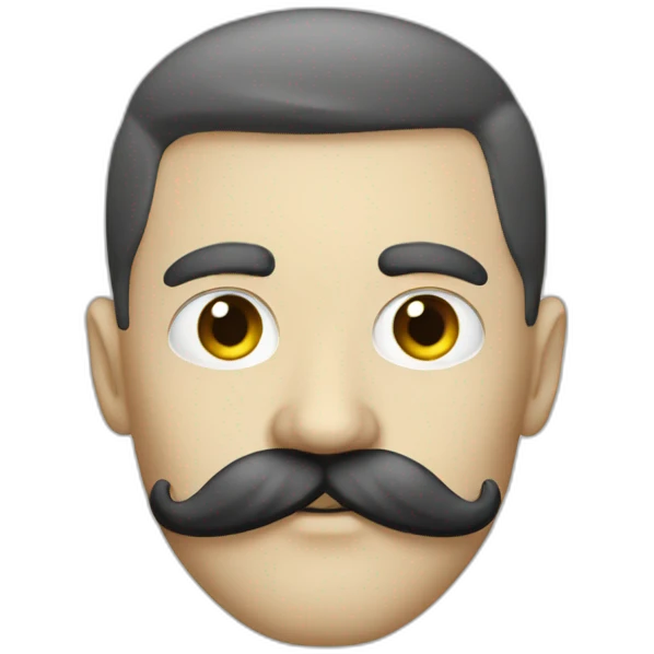 White graffiti artist moustache emoji