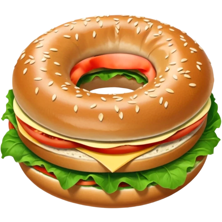 Bagel Sandwich in 5–20° gentle bird’s-eye angle emoji