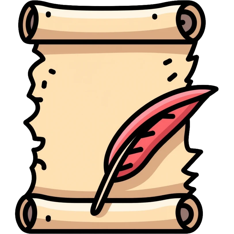 medieval parchment document with quill pen emoji