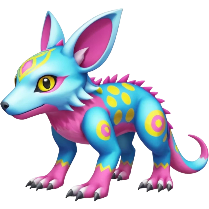 colorful Fakémon-Digimon-Fionbri-Trico-creature (full body) emoji