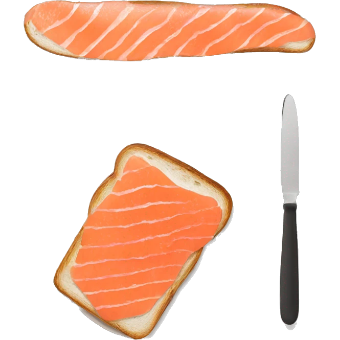 Smoked salmon toast with whole bread emoji