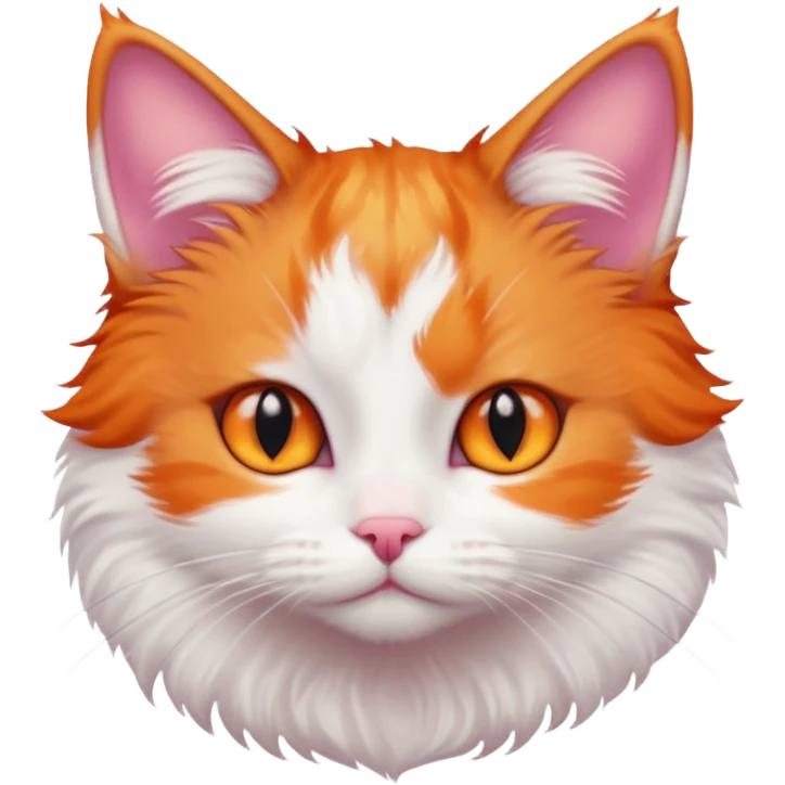 tiny ginger and white cat with deep orange eyes emoji