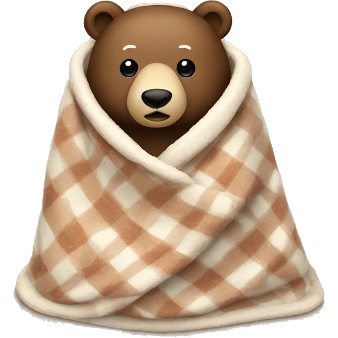 bear cozy in blanket emoji