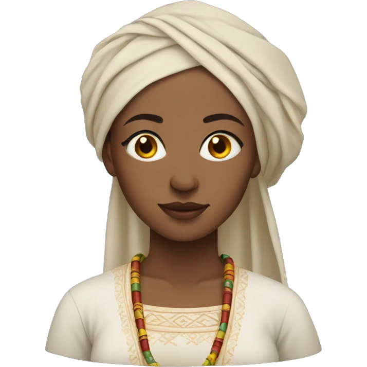 an ethiopian woman with light skin wearing traditional clothing emoji