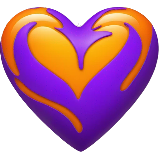 Orange heart with purple heart emoji