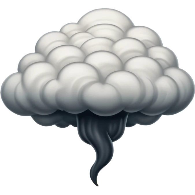A thick dark funnel cloud sweeping across open plains. emoji