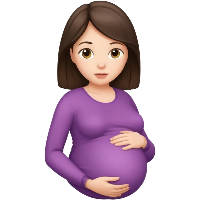 Brunette girl pregnant emoji