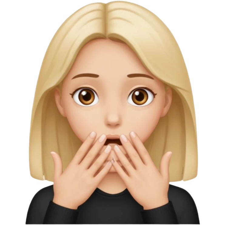 Girl eyes rolling backwards and two hands to her mouth  emoji