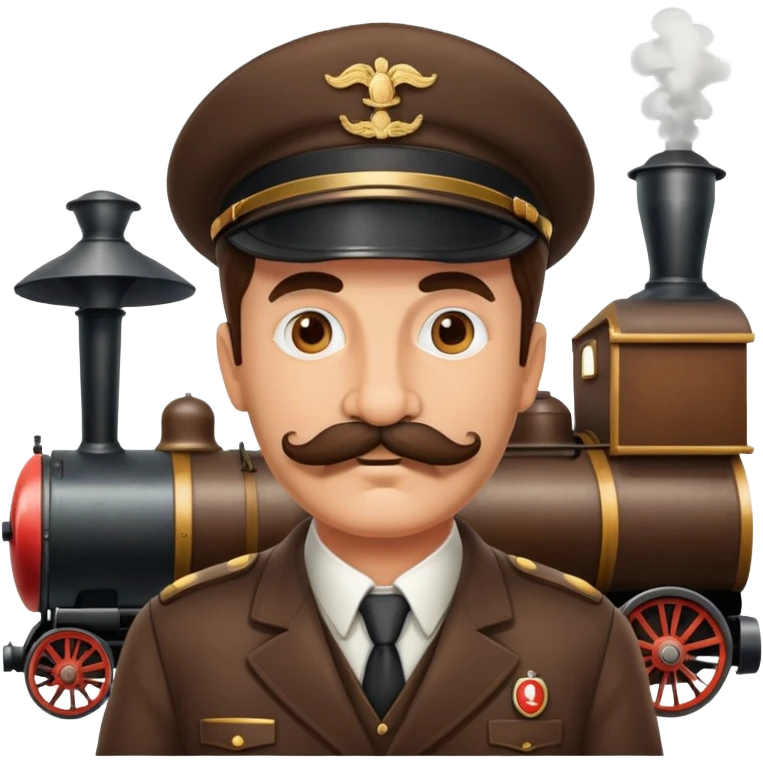 an italian train conductor with a mustache emoji