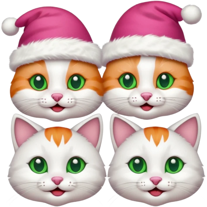 3 happy christmas cats emoji