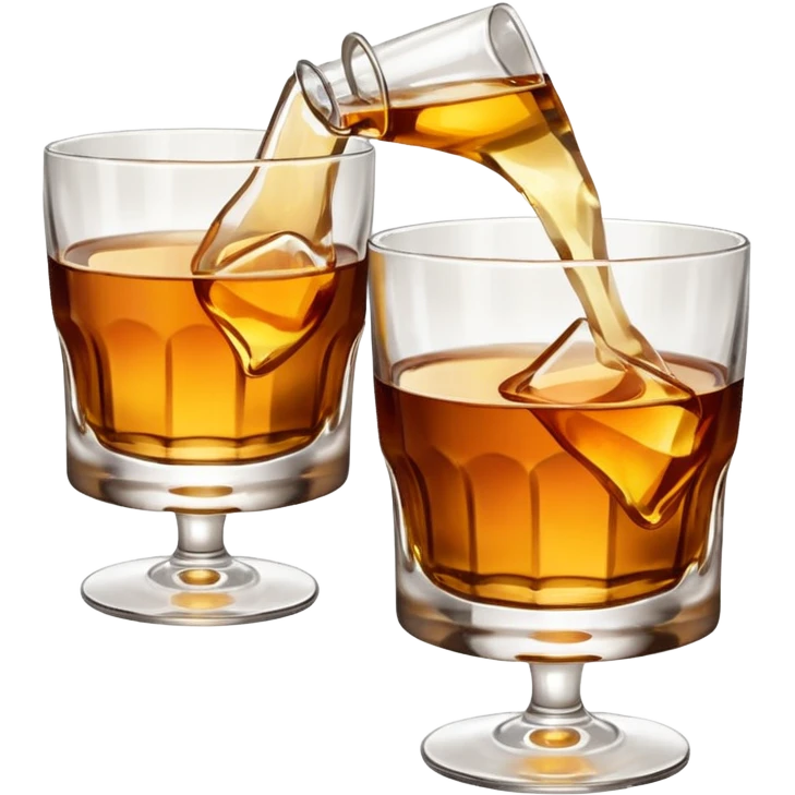 Two glasses of whiskey that brings a toast emoji