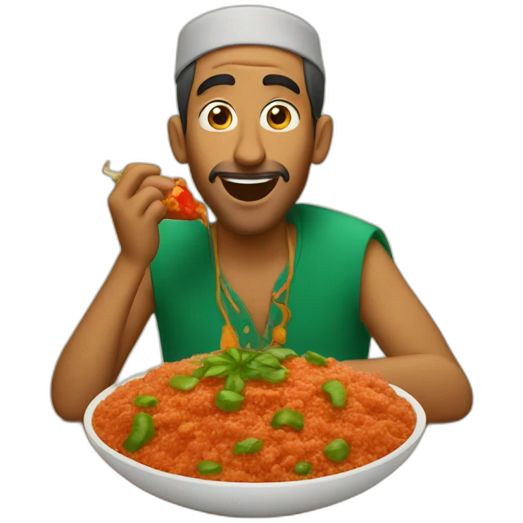 Moroccan man eating tajin emoji