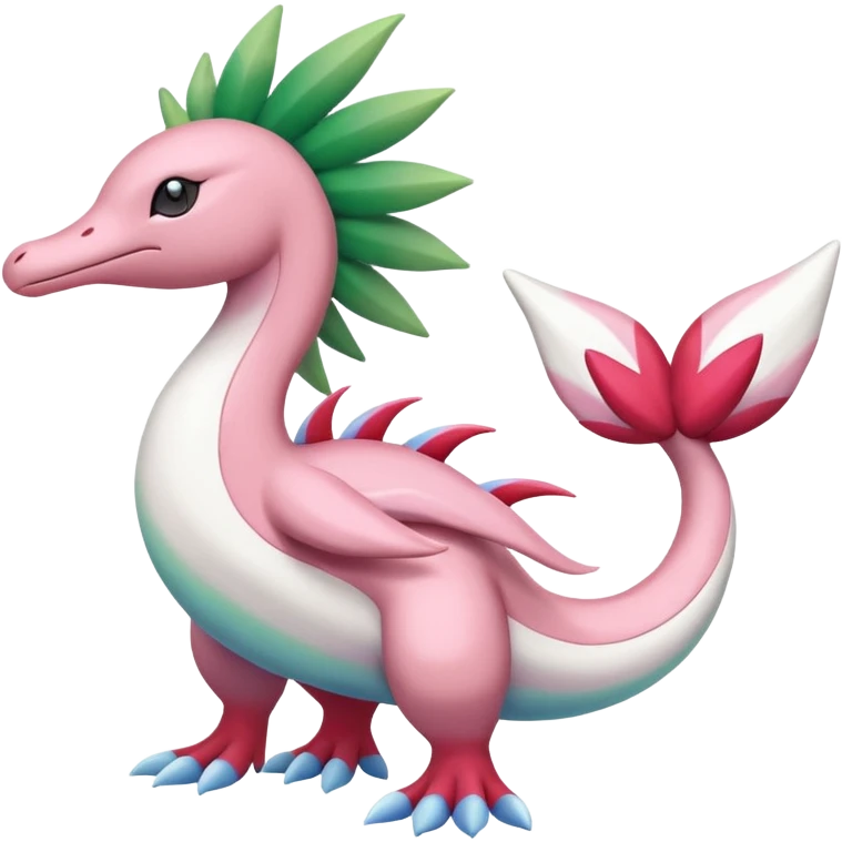 Shiny colorful exotic Mezprit-Milotic-Shaymin-Palkia-Pokémon-fusion, full body emoji
