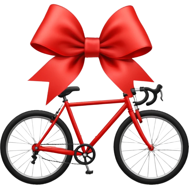 Bike with big christmas bow on it emoji