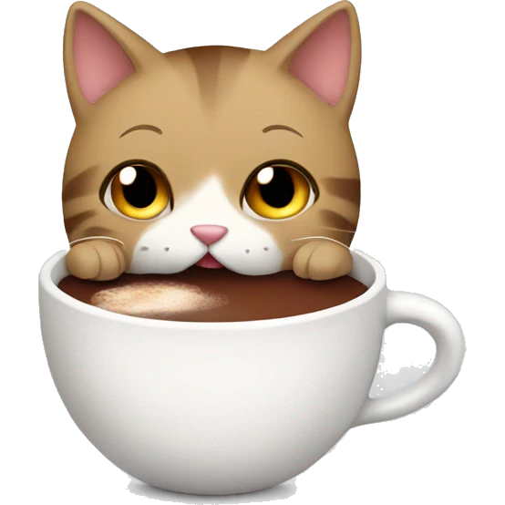 Cat drinking hot chocolate  emoji