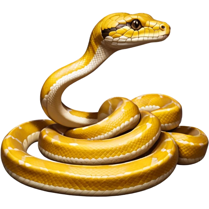 python regius detailed realistic,, full image flat  side profile 75% front facing full  design in 3d soft l centered composition 
cartoon style 140x140 pixels emoji