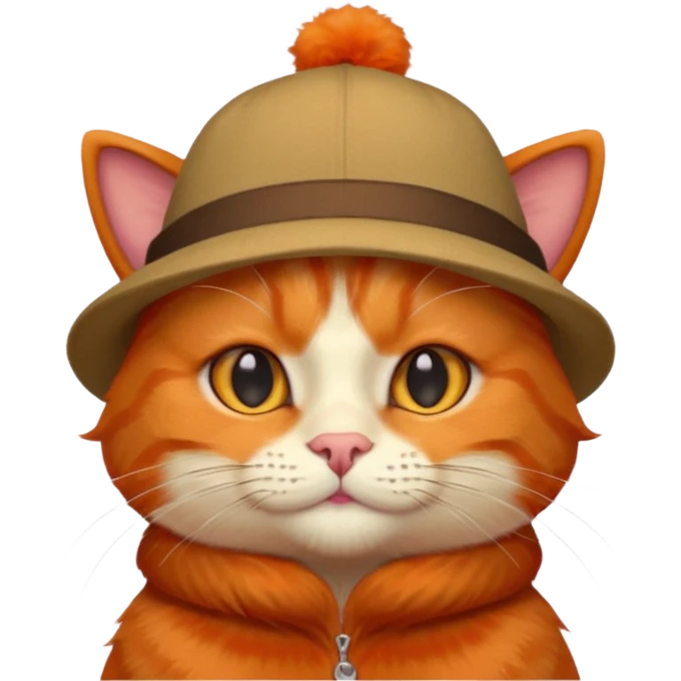 Red cat with hat emoji