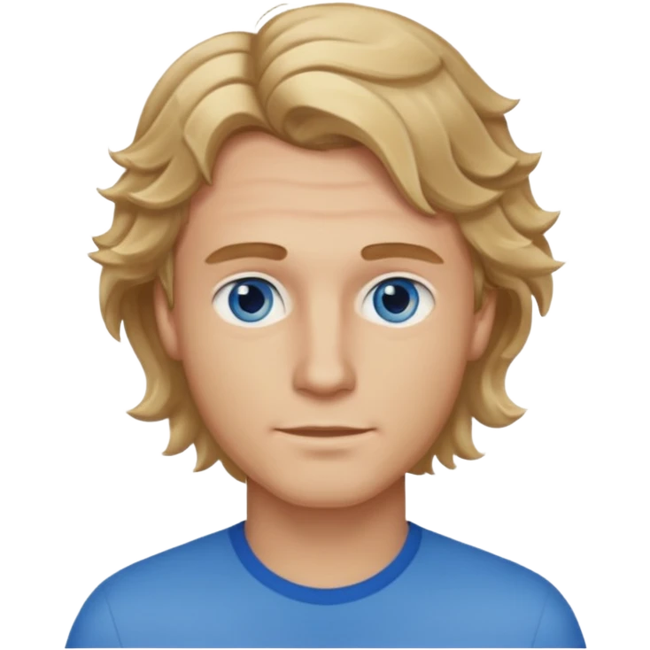 Homem de cabelo castanho claro/loiro ondulado  emoji