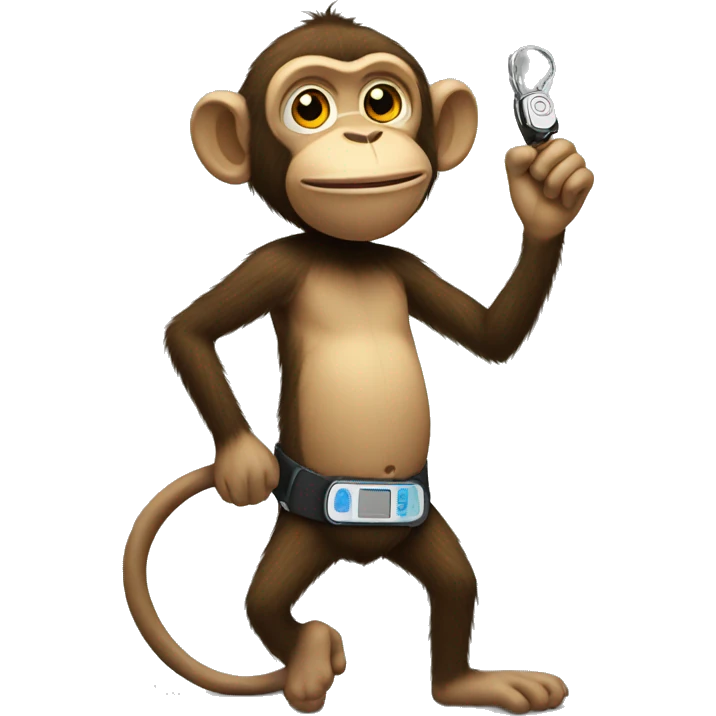 Monkey with an ankle monitor emoji