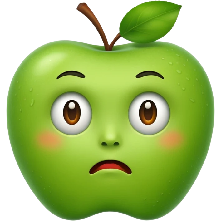 Apple emoji style but face is mild disgust but curious at the same time  emoji