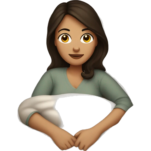 Cosy brunette woman in bed emoji